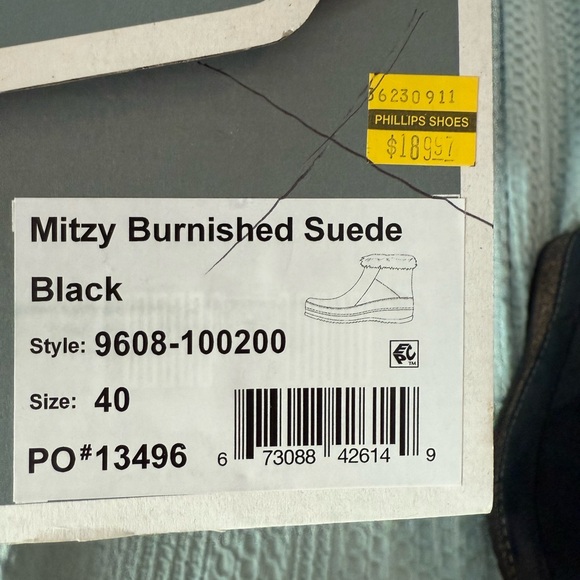 Mitzy Burnished Suede Black Ankle Boots - Picture 7 of 7